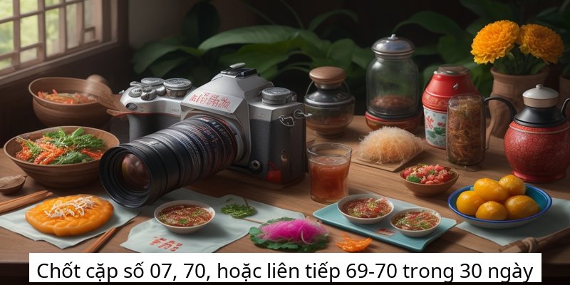 Chốt cặp số 07, 70, hoặc liên tiếp 69-70 trong 30 ngày